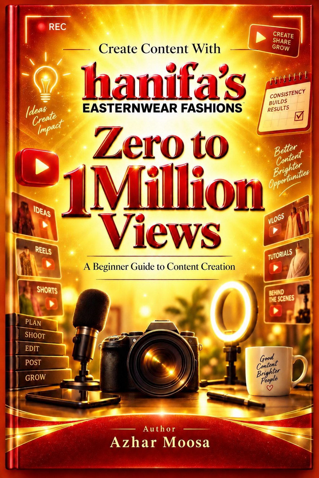 Cover of Zero to 1 Million Views: A Beginner Guide to Content Creation by Azhar Moosa